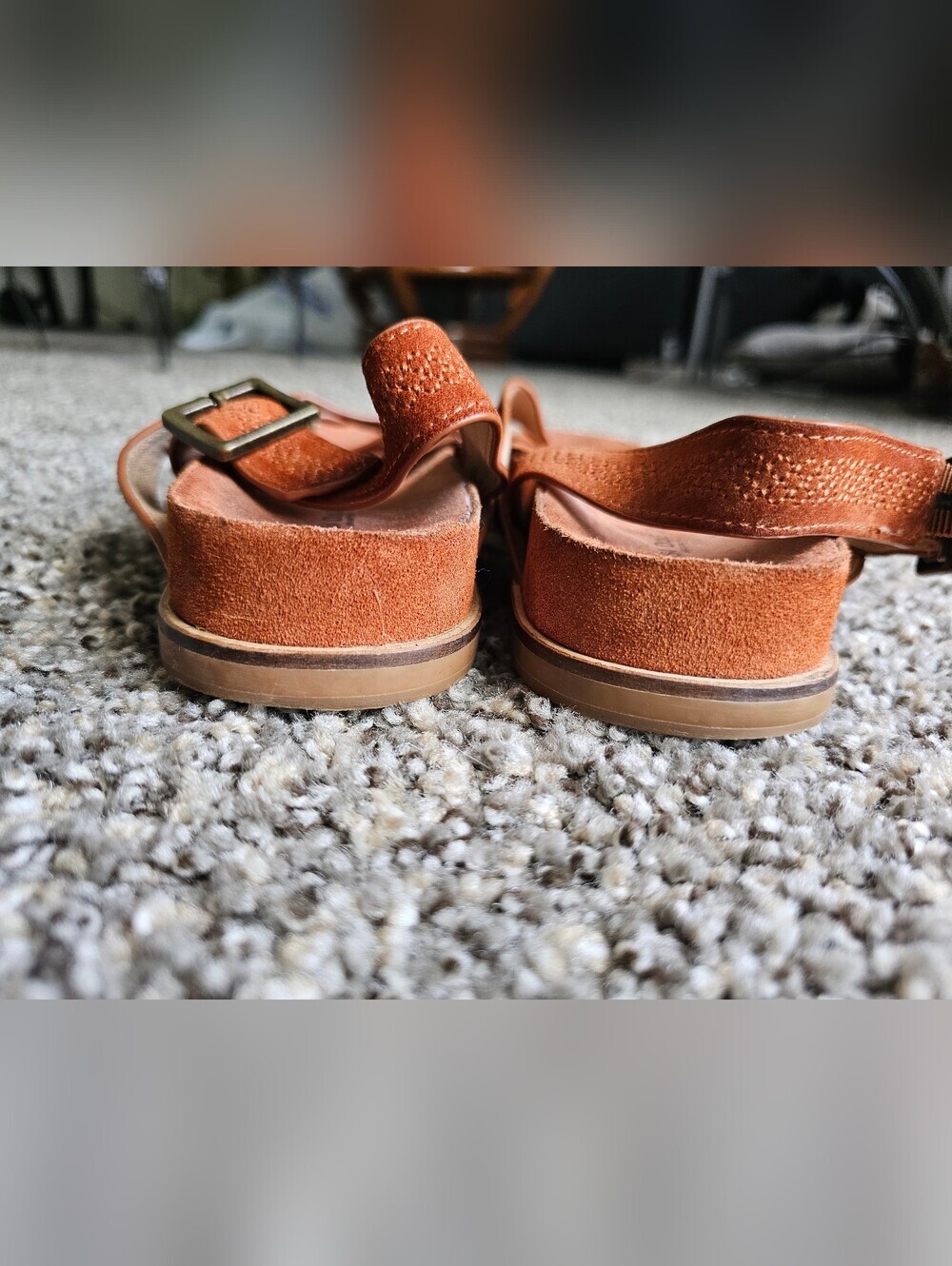 Kelsi Dagger Rust/Tan Suede Multi-Strap Studded Sandals - Picture 3 of 6
